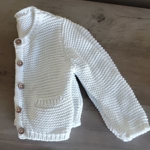 White knit cotton cardigan